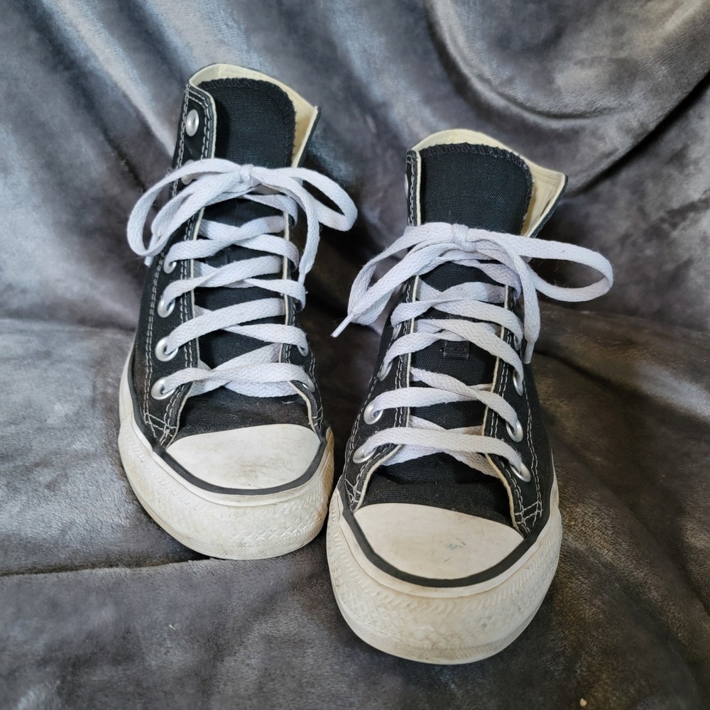 Converse Chuck Taylor All Star High Top Unisex 6 Women 4 Men Black Good Canvas - Picture 2 of 14